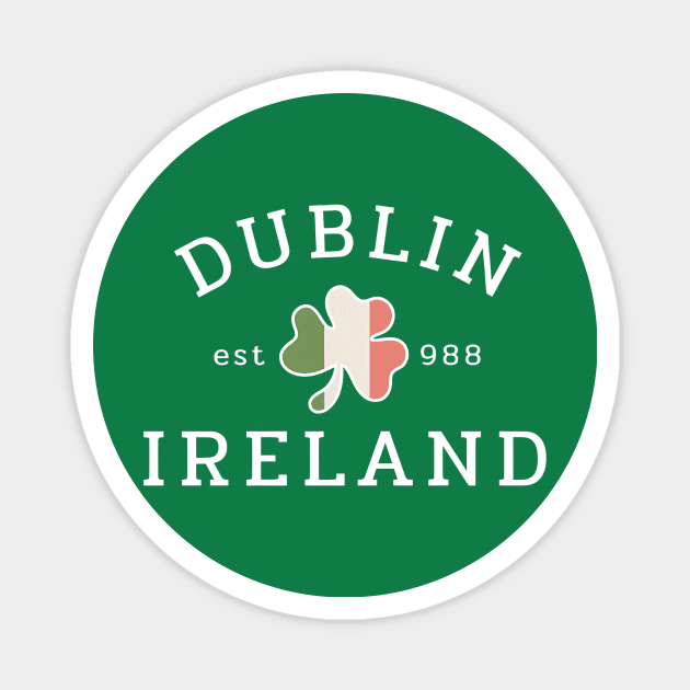 Dublin Ireland Magnet by John white